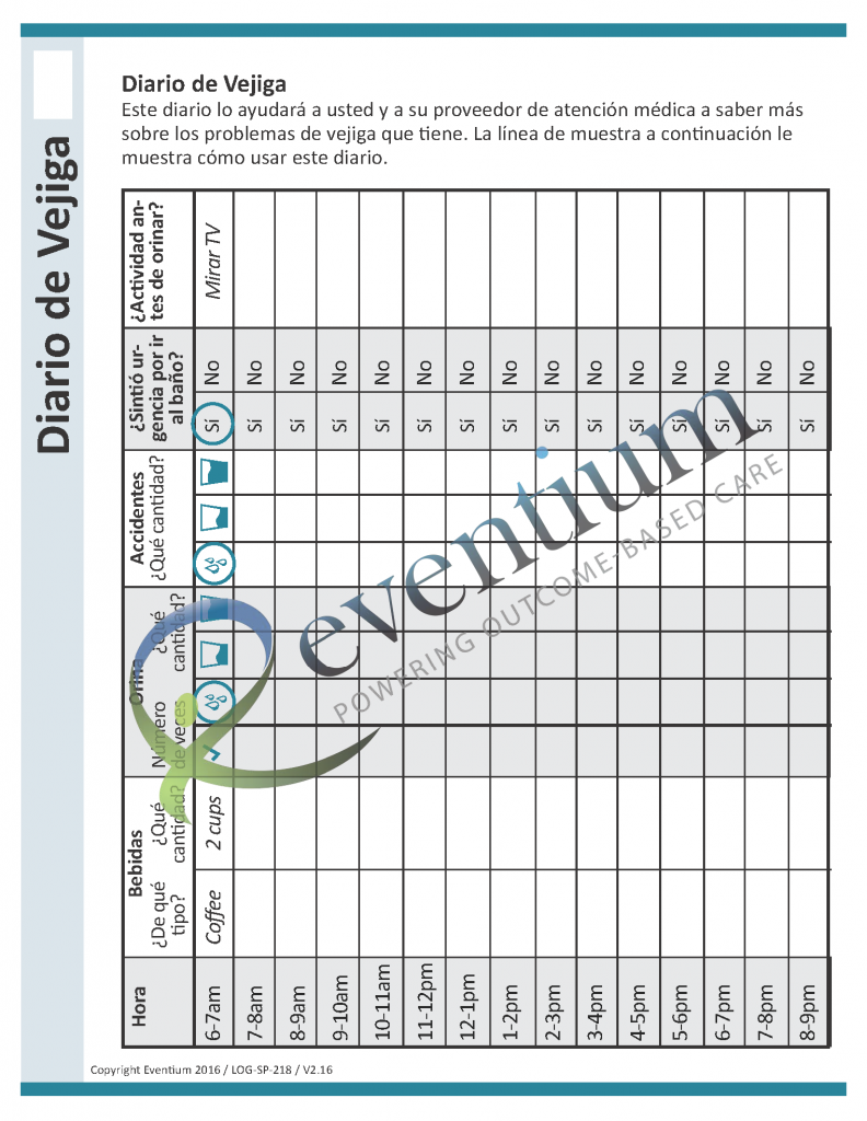 Bladder Diary Spanish | Eventium
