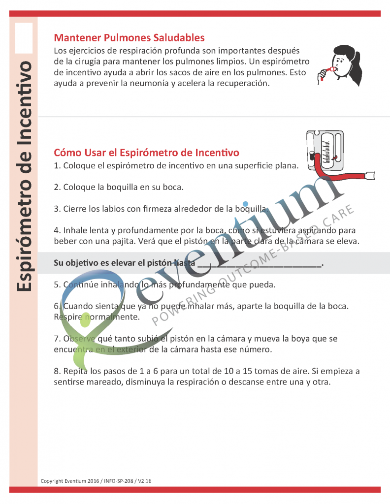 Incentive Spirometer Spanish Eventium