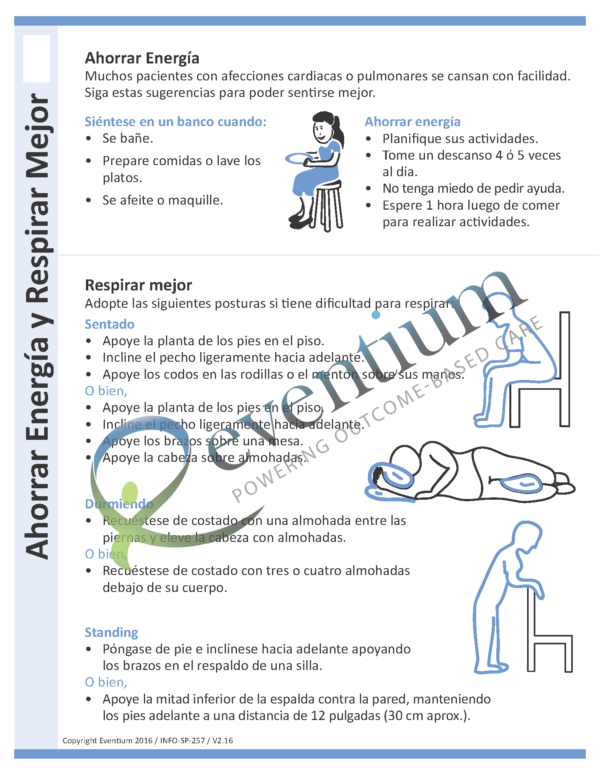 Saving Energy/Positions for Easier Breathing Spanish | Eventium