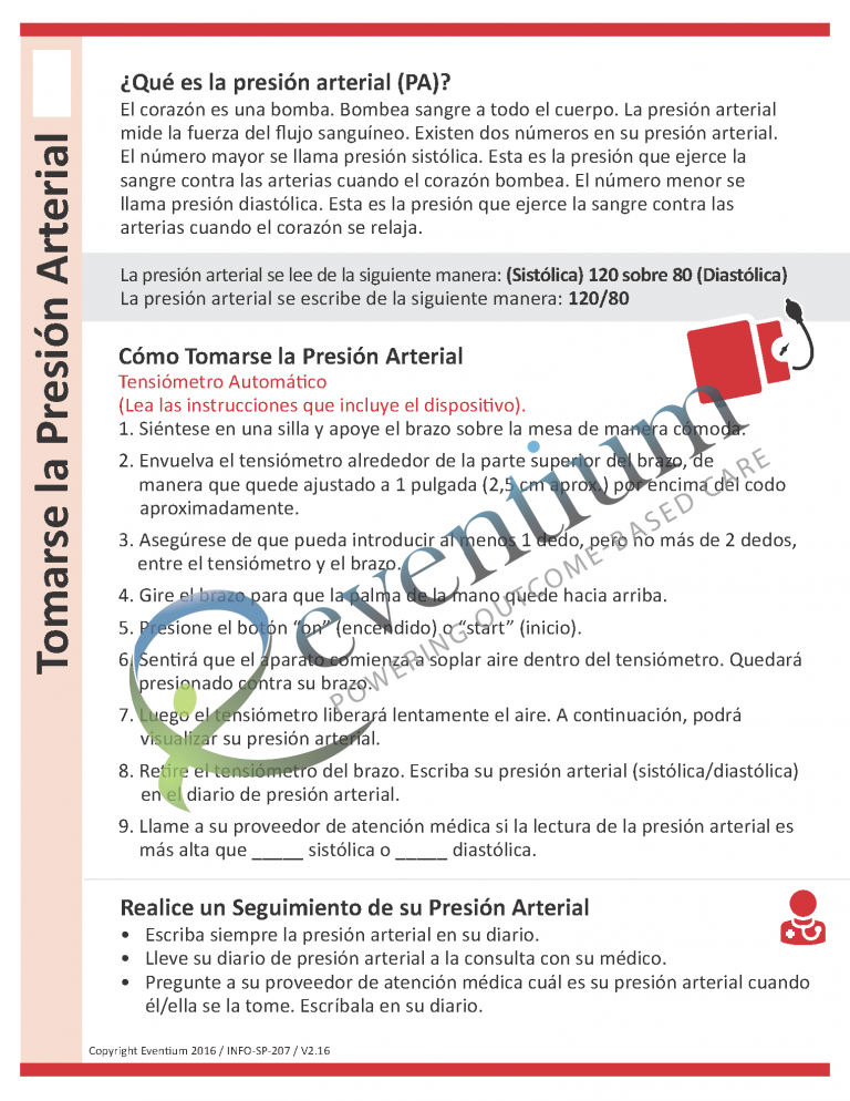 How to Take Your Blood Pressure Spanish Eventium