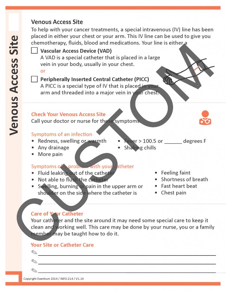 Venous Access Site (Central) Custom | Eventium