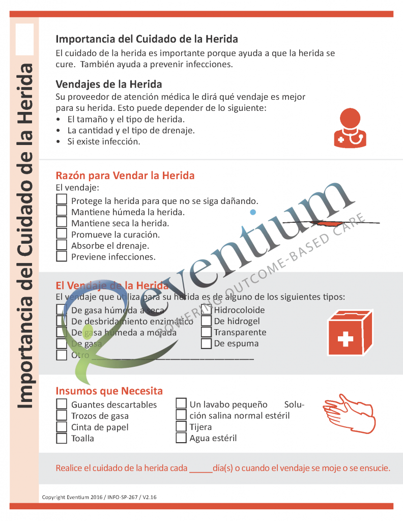 Wound Care/Wound Care Dressing Spanish Eventium