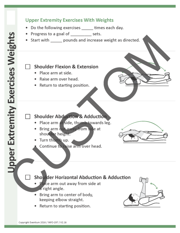 Upper Extremity Exercises with Weights Custom | Eventium